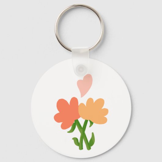 Porte-clés Deux fleurs (Recto)