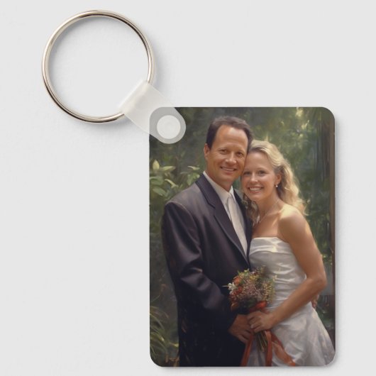 Porte-clés Deux images personnalisées en aluminium double fac (Recto)