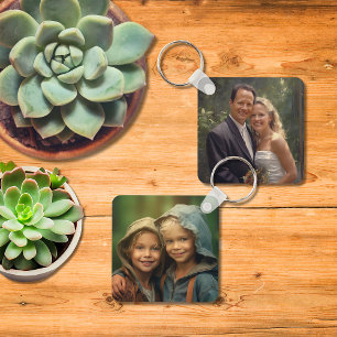 Porte-clés Deux images personnalisées en aluminium double fac