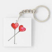 Porte-clés Deux Lollies Coeurs (Dos)