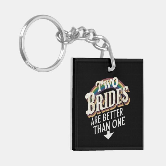 Porte-clés Deux Mariées valent mieux qu'un Mariage lesbien (Devant gauche)