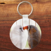 Porte-clés Deux mignons bouillons en cage (Recto)