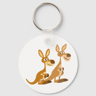 Porte-clés Deux mignons caricatures Kangaroos Porte - clé