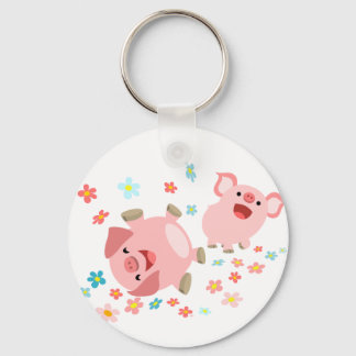 Porte-clés Deux mignons cochons en Porte - clé de printemps