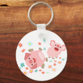 Porte-clés Deux mignons cochons en Porte - clé de printemps (Recto)