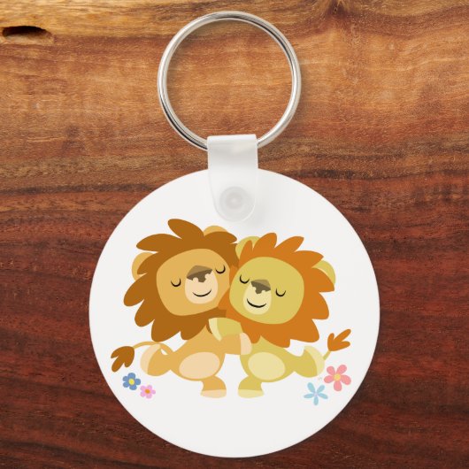 Porte-clés Deux mignons Lions Cartoon Clavier Tango (Recto)