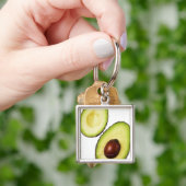 Porte-clés Deux moitiés d'un avocat, sur le blanc (main)