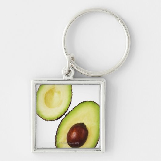 Porte-clés Deux moitiés d'un avocat, sur le blanc (Devant)