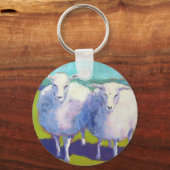 Porte-clés Deux Moutons En Champ (Recto)