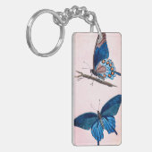 Porte-clés Deux papillons bleus Vintages (Devant gauche)