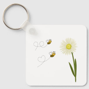 Porte-clés Deux petites abeilles mignonnes