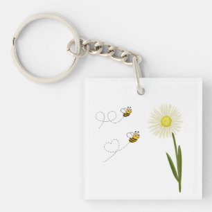 Porte-clés Deux petites abeilles mignonnes