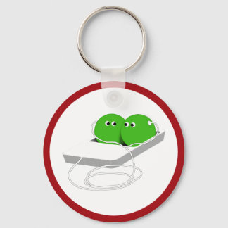 Porte-clés Deux petits pois dans un pois