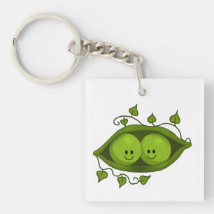 Porte-clés Deux petits pois dans une cosse