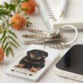 Porte-clés Deux photos personnalisées des Coeurs mignons mode (Devant droit)