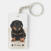 Porte-clés Deux photos personnalisées des Coeurs mignons mode (Dos)