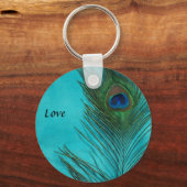 Porte-clés Deux Plumes Aqua Peacock (Recto)