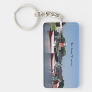 Porte-clés Deux rivières, porte - clé acrylique du Wisconsi