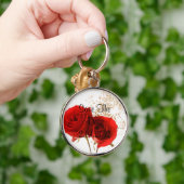 Porte-clés Deux roses rouges (Main)