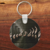 Porte-clés Deux saxophones avec note musicale (Recto)