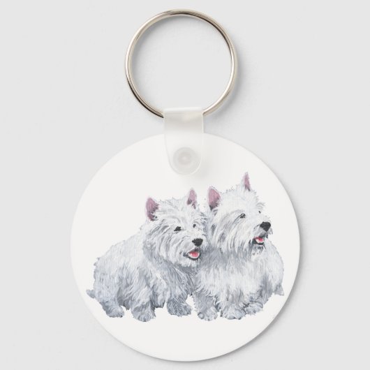 Porte-clés Deux terriers blancs de l'Ouest Écossais (Recto)