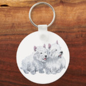 Porte-clés Deux terriers blancs de l'Ouest Écossais (Recto)