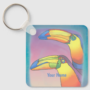 Porte-clés Deux toucans ondulés