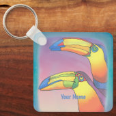 Porte-clés Deux toucans ondulés (Recto)