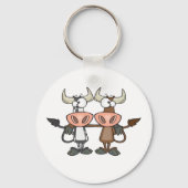 Porte-clés Deux vaches de dessin (Recto)