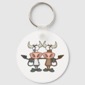 Porte-clés Deux vaches de dessin (Verso)