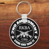 Porte-clés Deuxième amendement Venez et prenez-le RKBA AR (Recto)