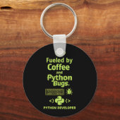 Porte-clés Développeur Python drôle – Alimenté par les bugs d (Recto)