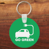 Porte-clés Devenez écolo ~ Conduite de voitures électriques (Recto)