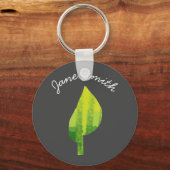 Porte-clés Devenez écolo éco-feuille de la nature (Recto)