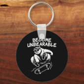 Porte-clés Devenir insupportable Mème d'ours de skateboard dr (Recto)