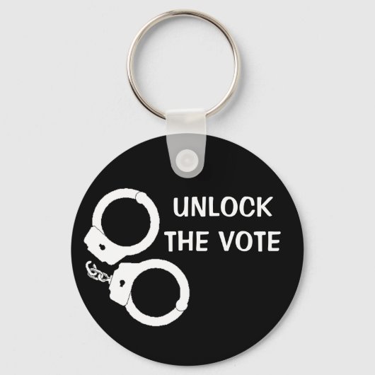 Porte-clés Déverrouiller Le Vote : Noir/Blanc (Recto)