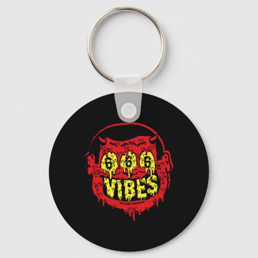 Porte-clés Devil 666 Vibes - Style Rétro 666 Drôle Evil Hallo (Recto)