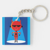 Porte-clés Devil Superhero caractère gras rouge et bleu (Dos)