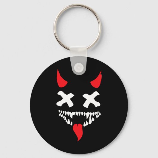Porte-clés Devil Visage Lazy Halloween Costume d'effroi Dépla (Recto)