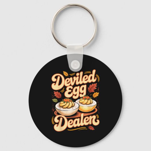 Porte-clés Deviled Egg Er Funny Retro Thanksgiving Food Quote (Recto)