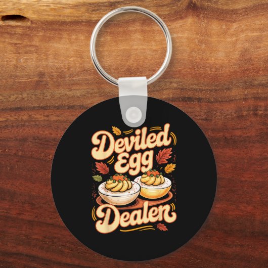 Porte-clés Deviled Egg Er Funny Retro Thanksgiving Food Quote (Recto)