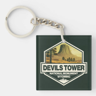 Porte-clés Devils Tower National Monument Voyage Art Vintage