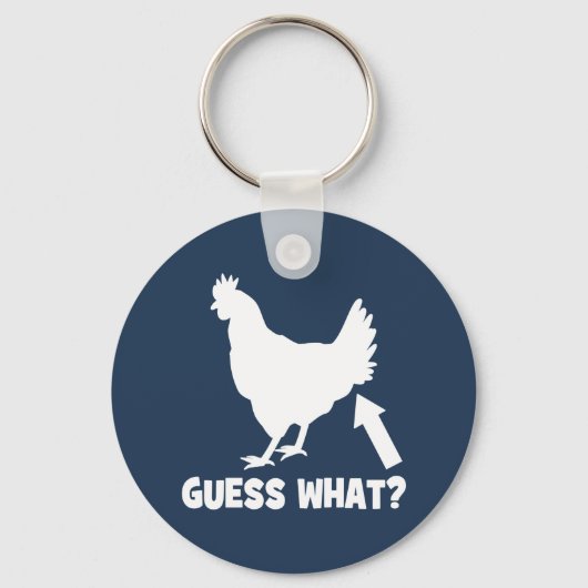 Porte-clés Devinez Quoi ? Bouton de poulet (Recto)