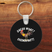 Porte-clés Devinez quoi Cul de poulet Ferme drôle (Recto)