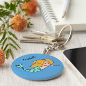 Porte-clés DFunny Mermaid nom personnalisé porte - clés (Côté)