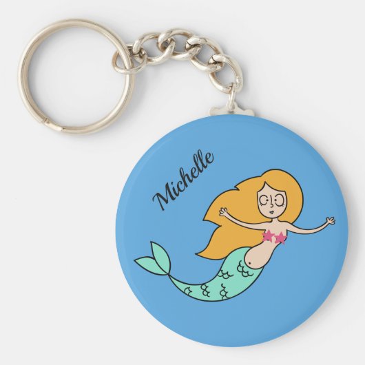 Porte-clés DFunny Mermaid nom personnalisé porte - clés (Devant)