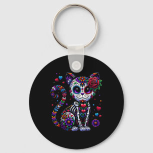 Porte-clés Dia De Los Muertos Cinco De Mayo Chat Crâne de Suc