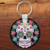Porte-clés Dia de los Muertos Crâne à sucre (Recto)