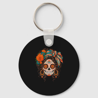 Porte-clés Dia de los muertos crâne de sucre catrina jour des