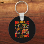 Porte-clés Dia De Los Muertos Dancing Skeletons Guitar Day Of (Recto)
